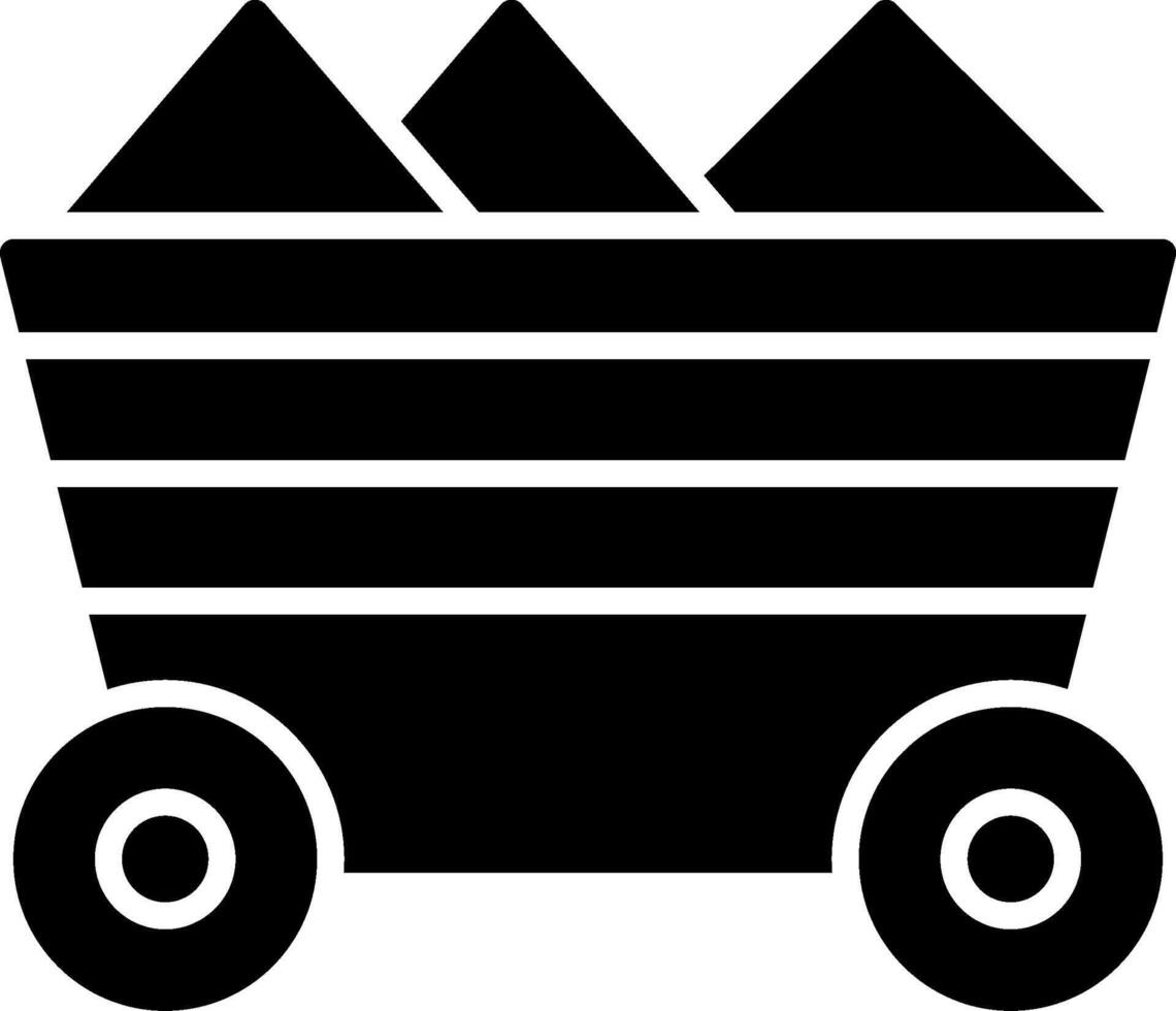 icono de glifo de carro minero vector