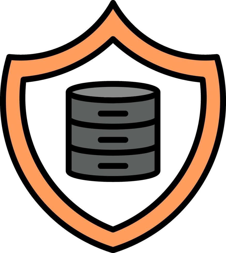 Secure Data Line Filled Icon vector