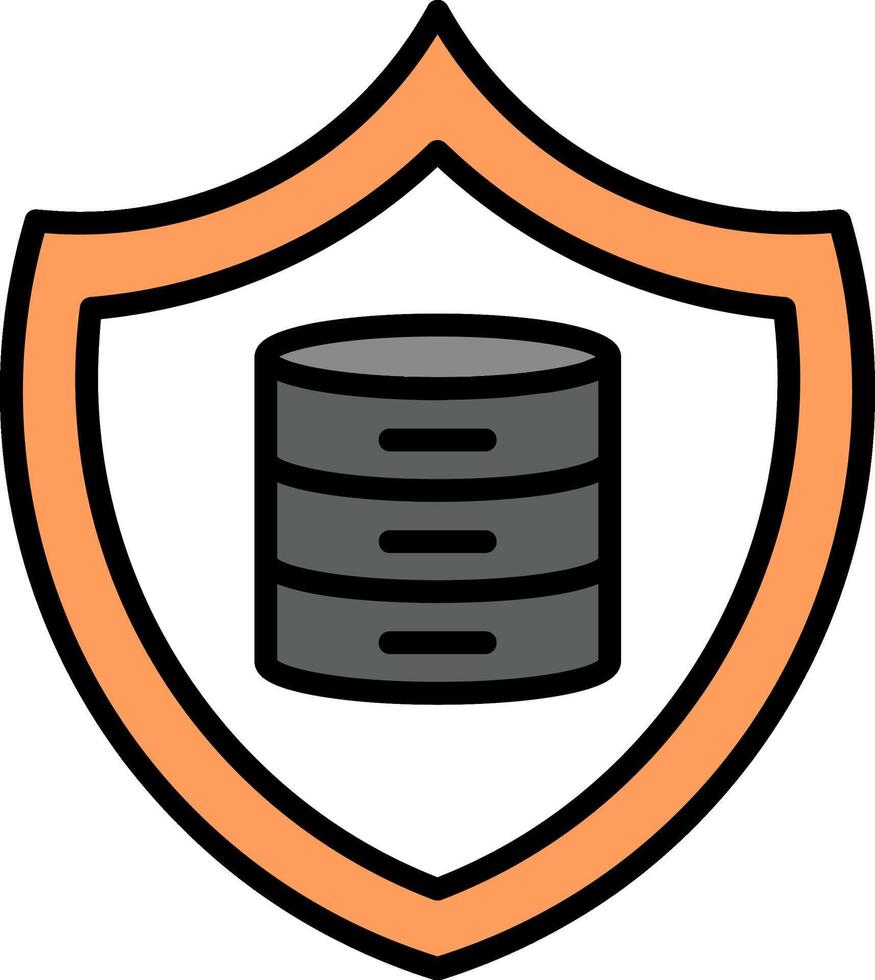 Secure Data Line Filled Icon vector