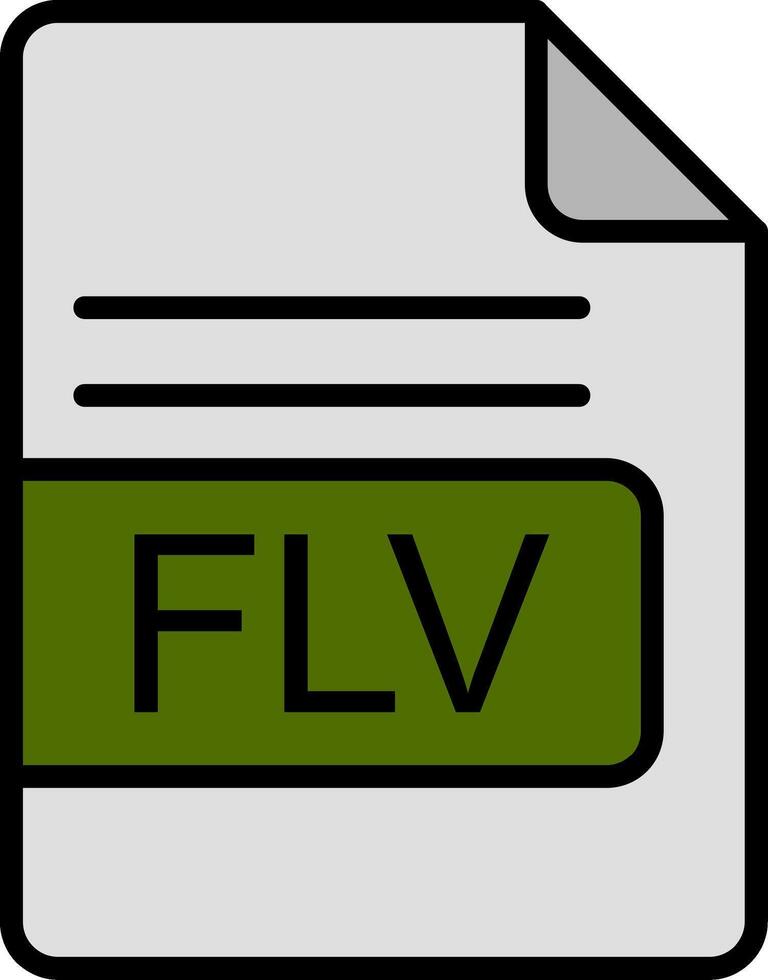 FLV File Format Line Filled Icon 43290666 Vector Art at Vecteezy