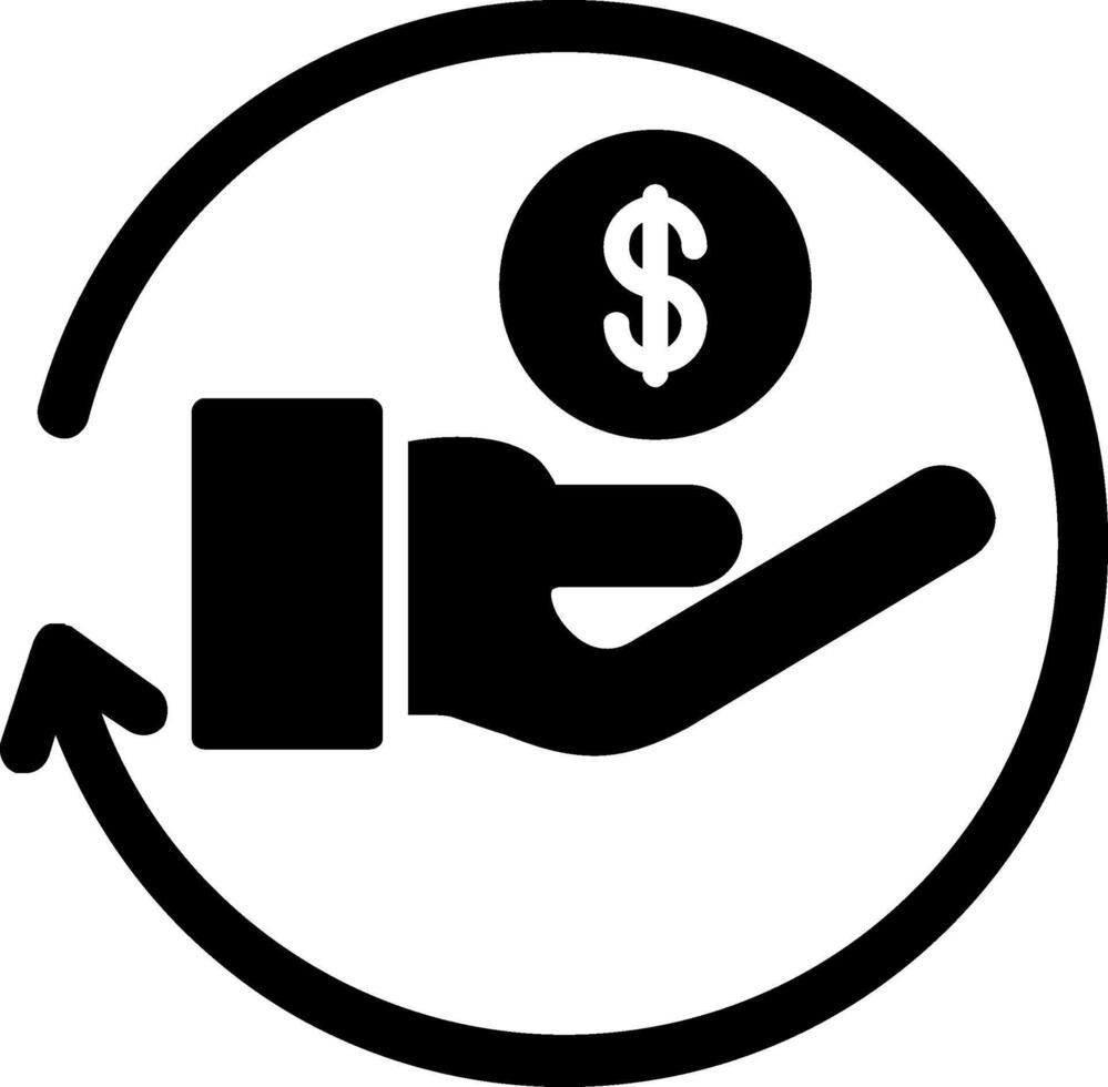 Refund Glyph Icon vector