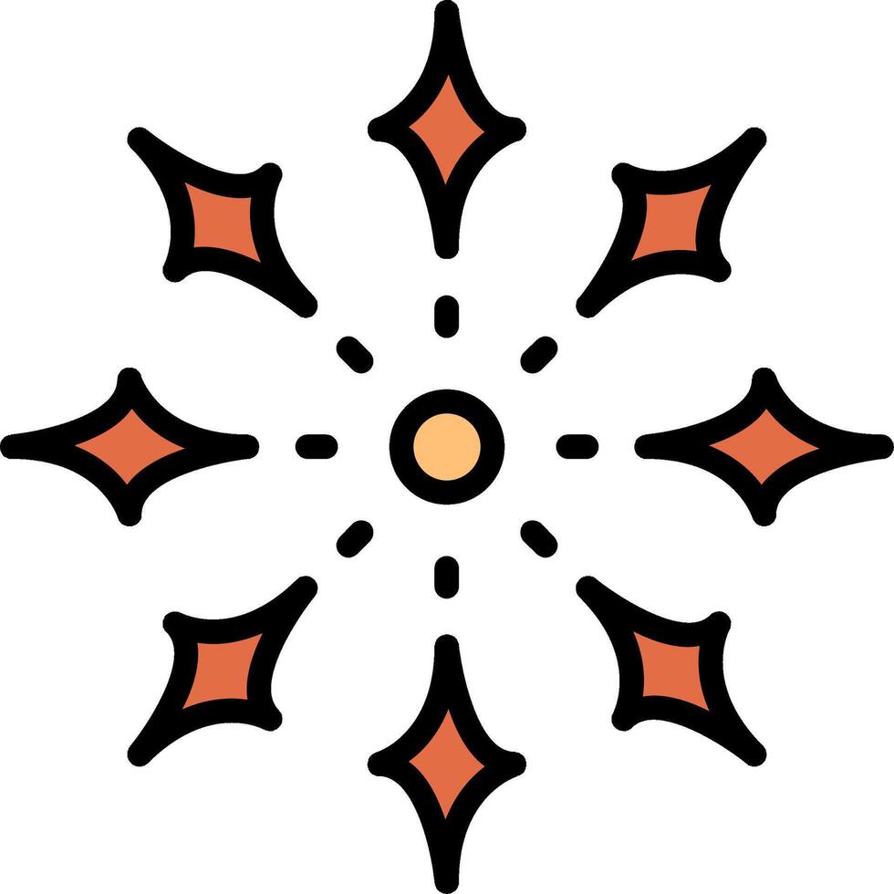 Firework Line Filled Icon vector