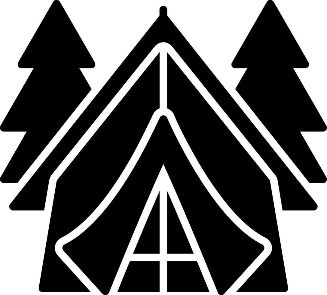 Tent Glyph Icon vector