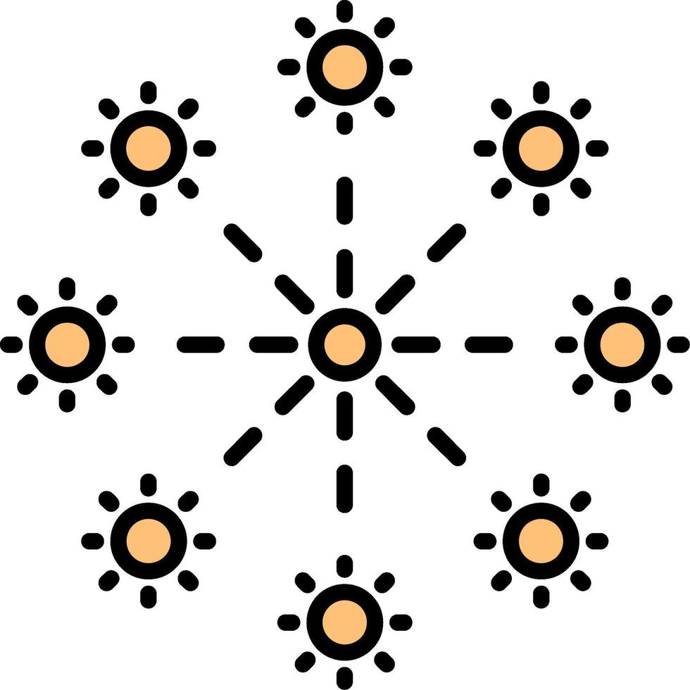 Firework Line Filled Icon vector