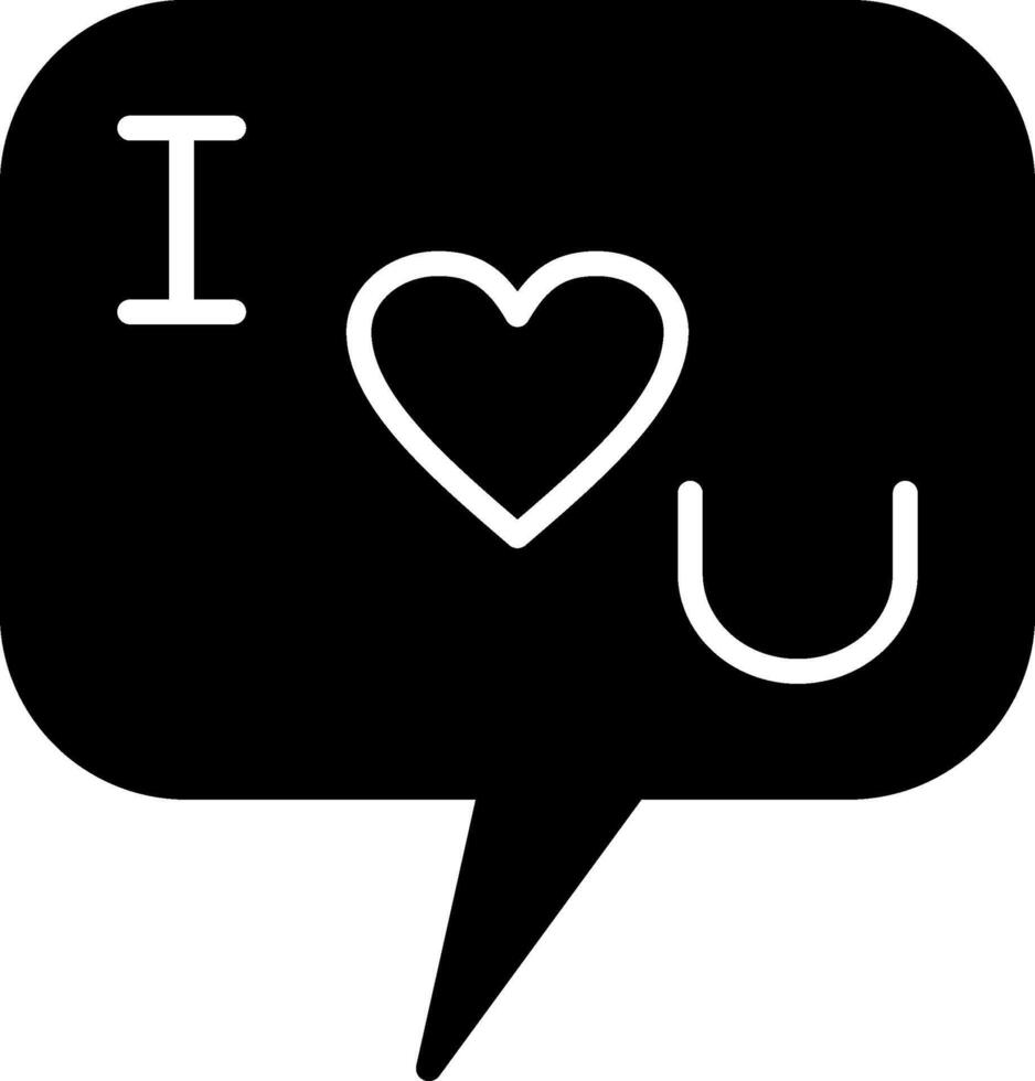 I Love You Glyph Icon vector