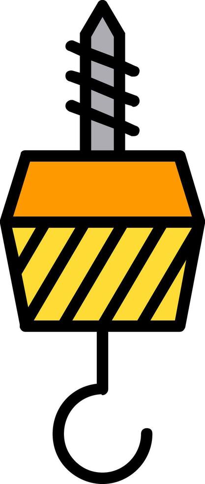 Hook Line Filled Icon vector
