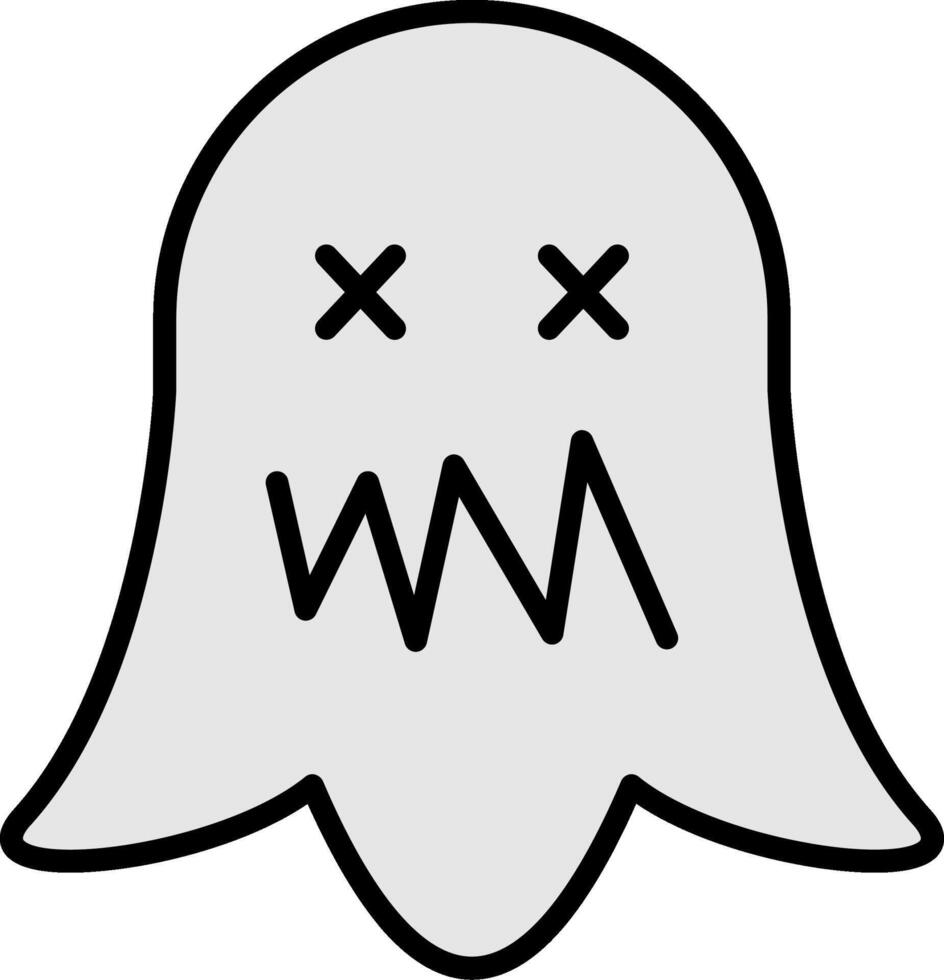 Ghost Line Filled Icon vector