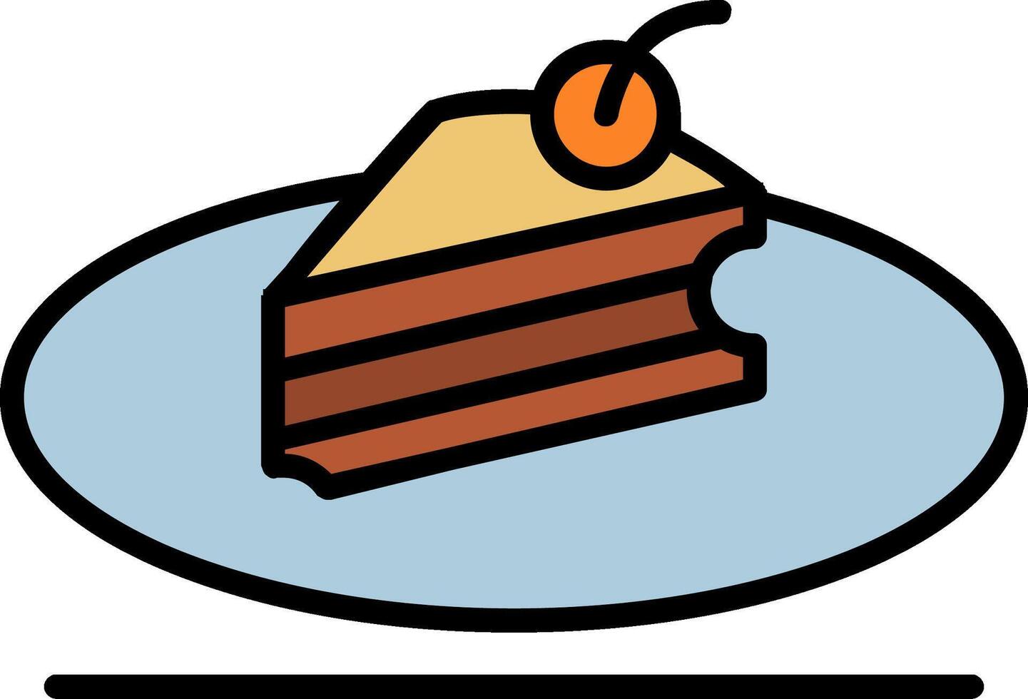 Piece Of Cake Line Filled Icon vector