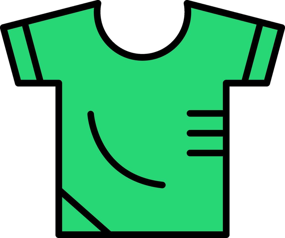 camisa línea lleno icono vector