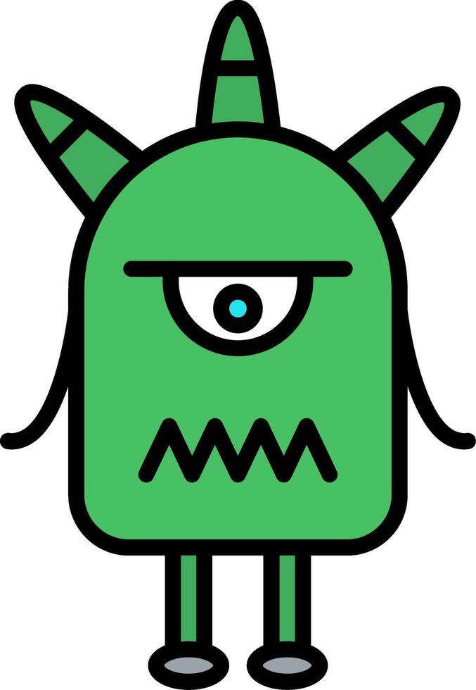 Monster Line Filled Icon vector