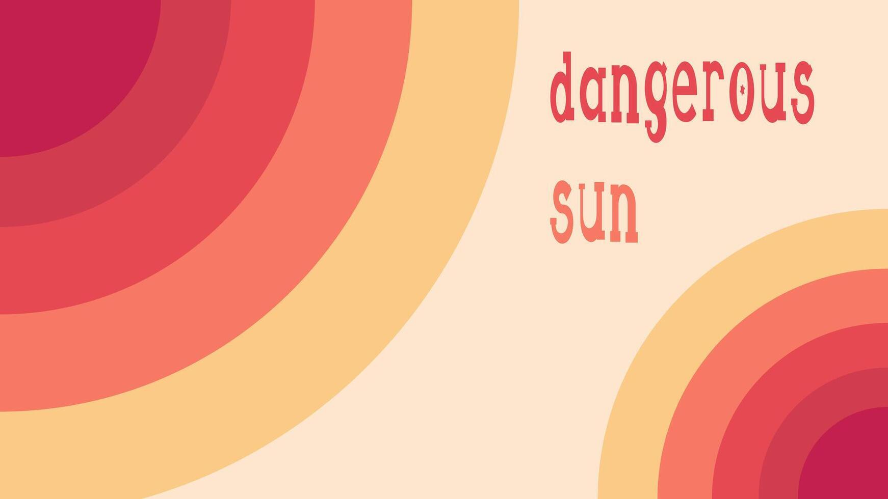 Dangerous Sun. Red And Yellow Round Abstract Background, Circles Geometric Shapes. Warning vector