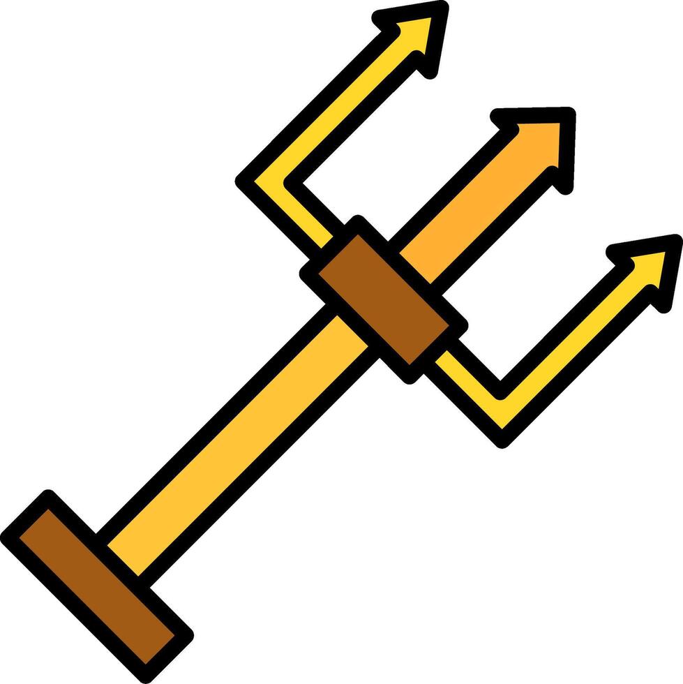 Trident Line Filled Icon vector