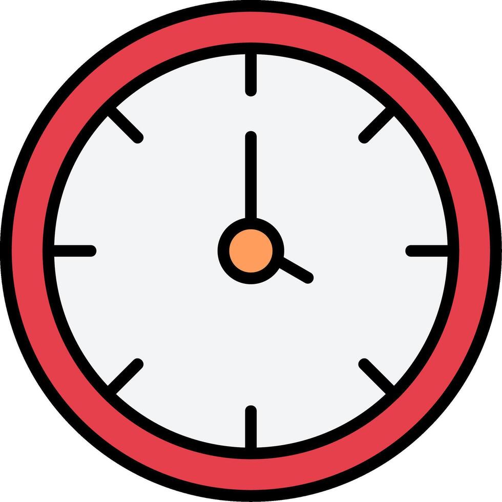 Clock Line Filled Icon vector