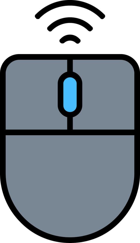 Wireless Mouse Line Filled Icon vector
