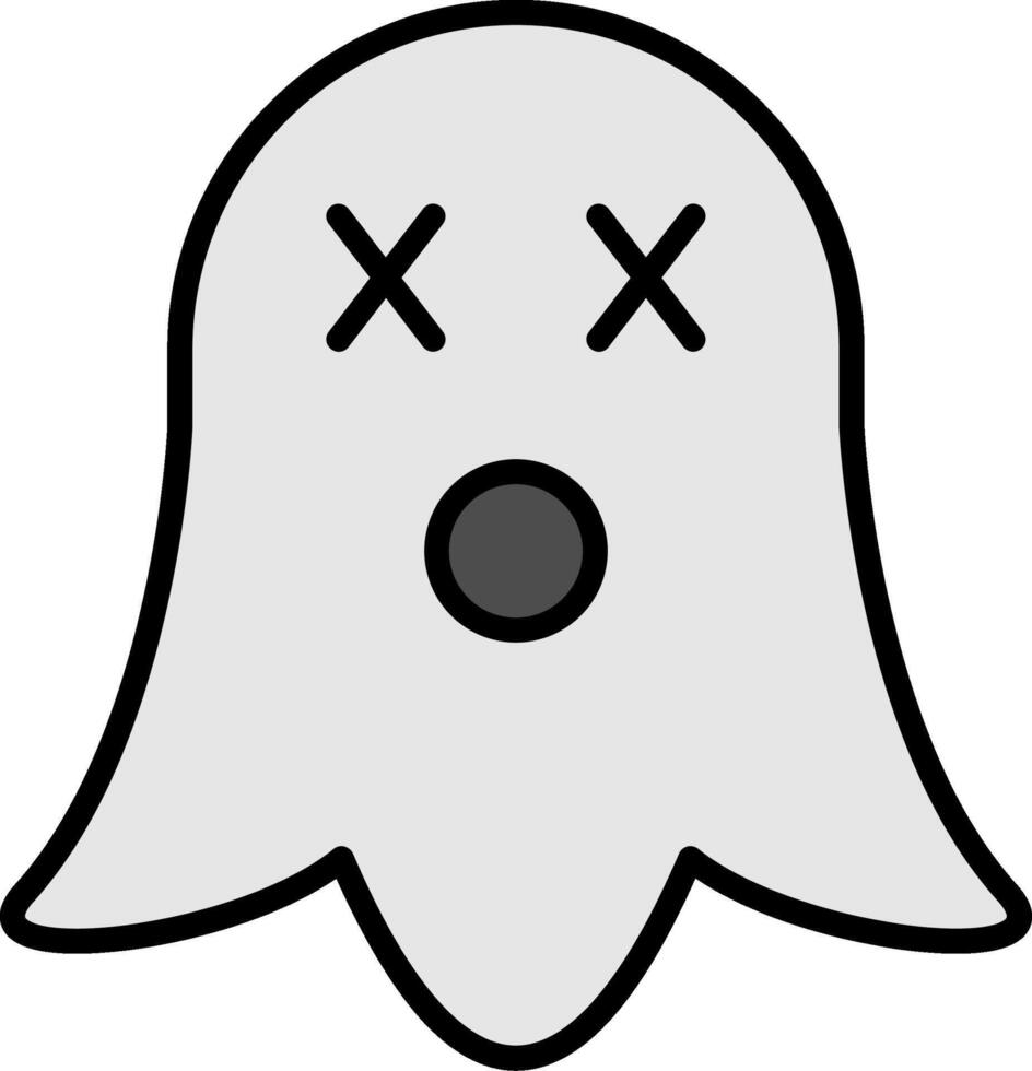 Ghost Line Filled Icon vector