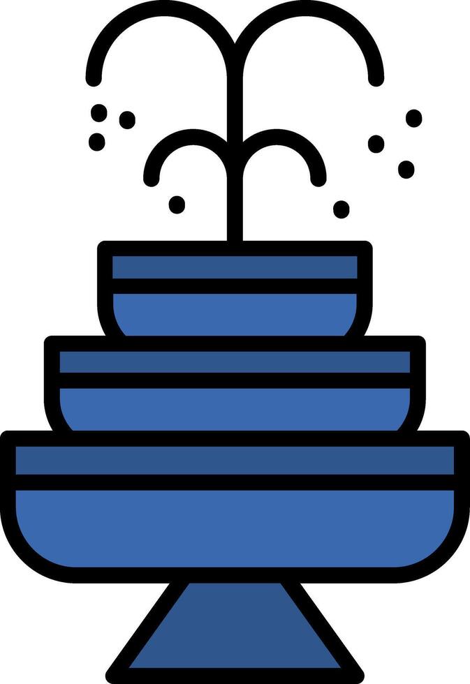 Fountain Line Filled Icon vector
