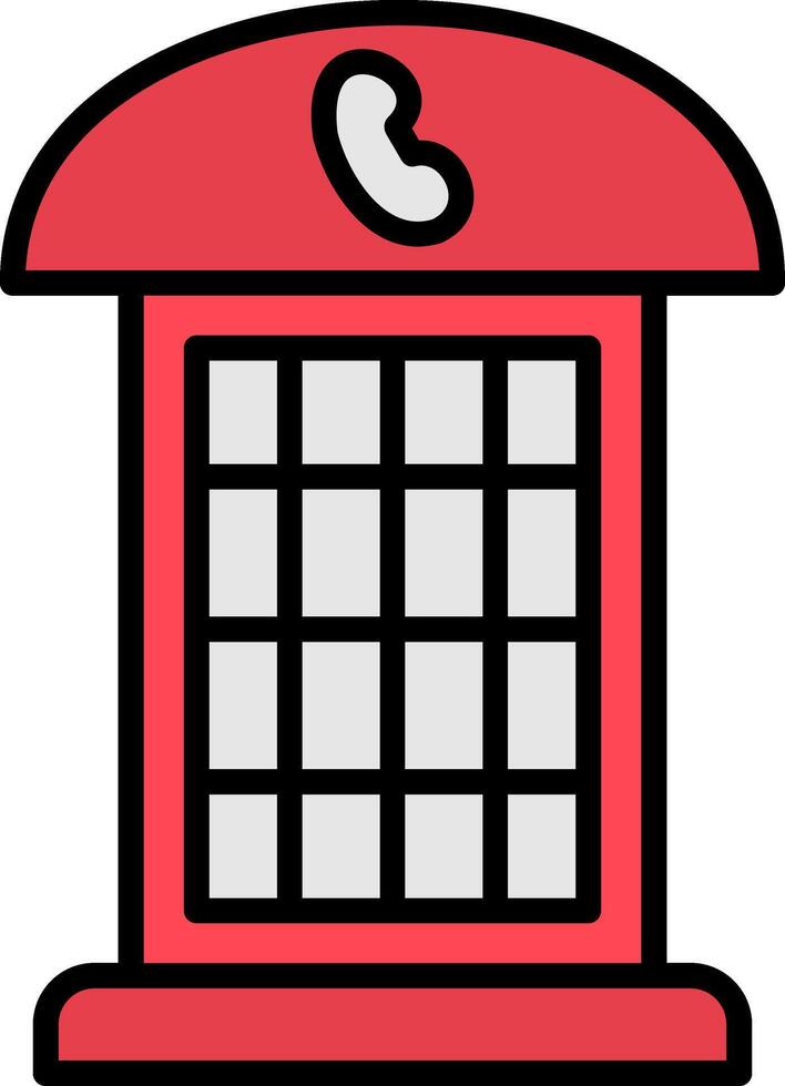 Phone Booth Line Filled Icon vector