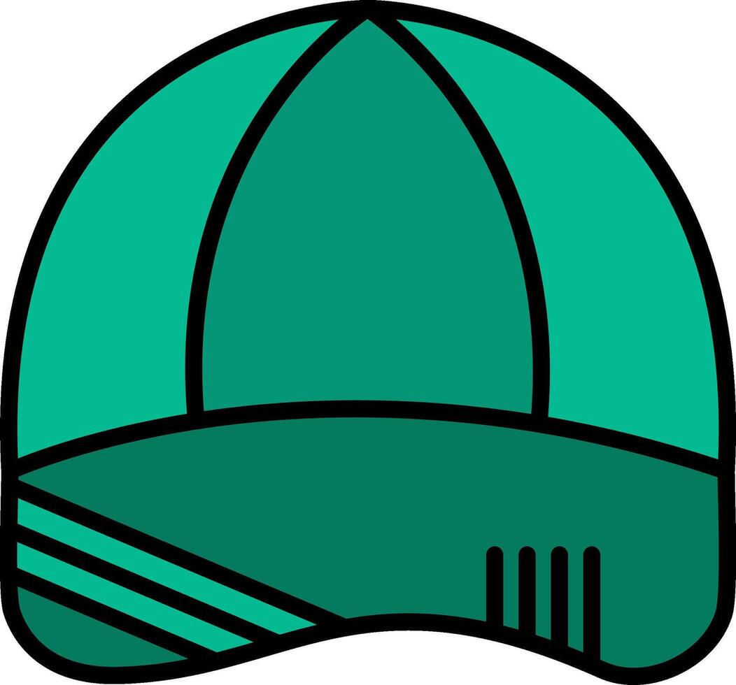 Cap Line Filled Icon vector