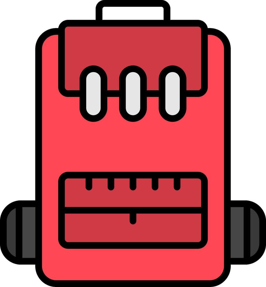 Backpack Line Filled Icon vector