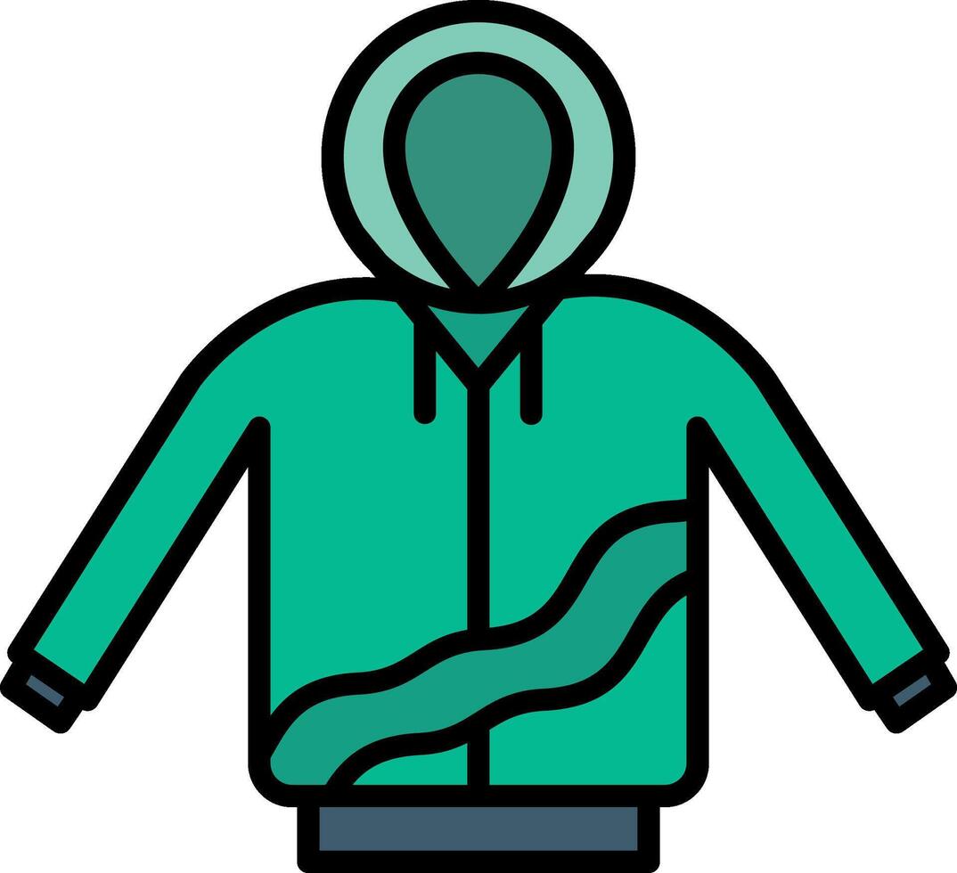 Hoodie Line Filled Icon vector