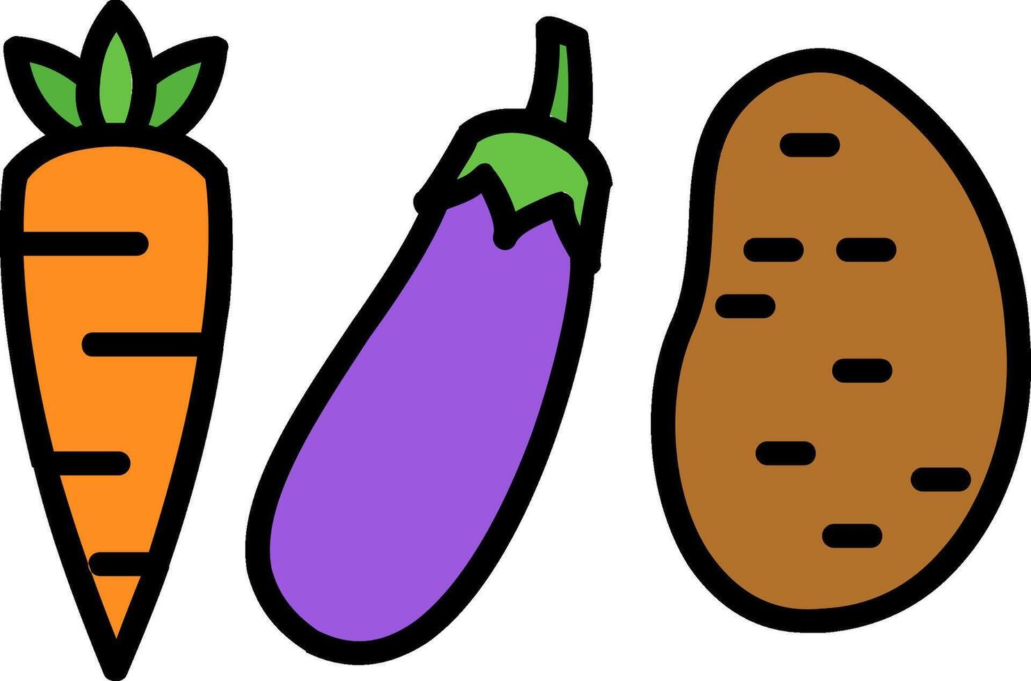 Vegetables Line Filled Icon vector