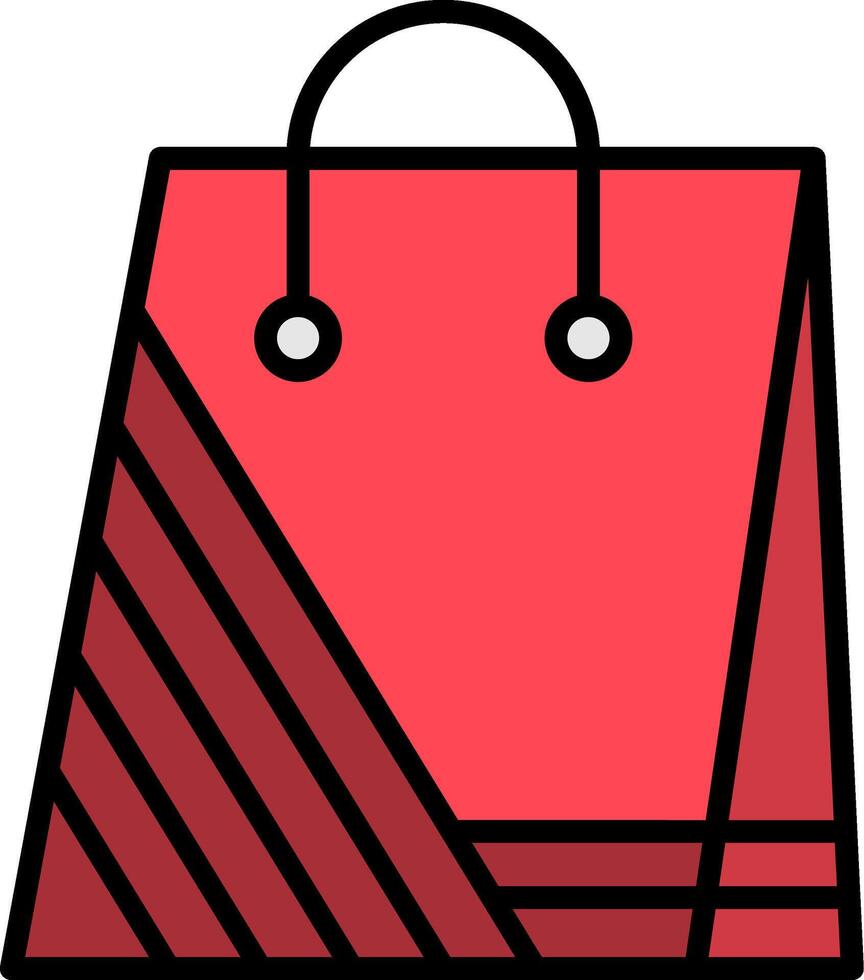 Shopping Bag Line Filled Icon vector