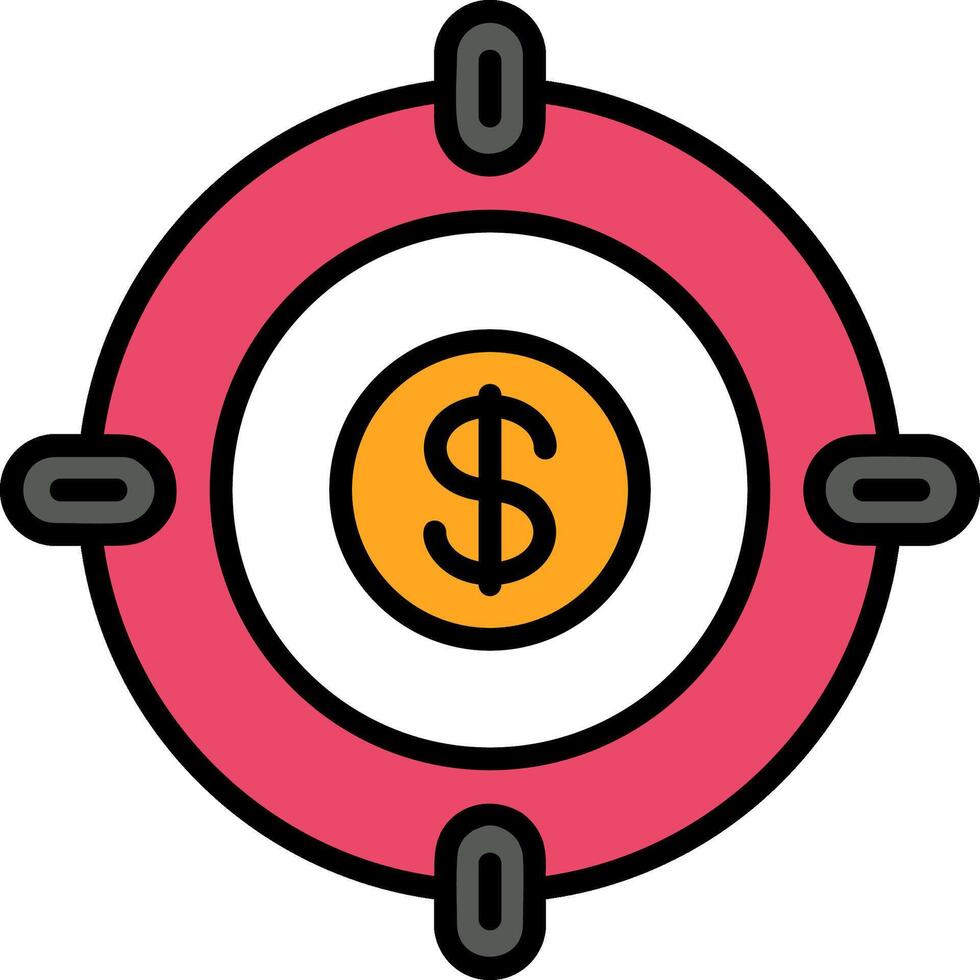 Target Line Filled Icon vector