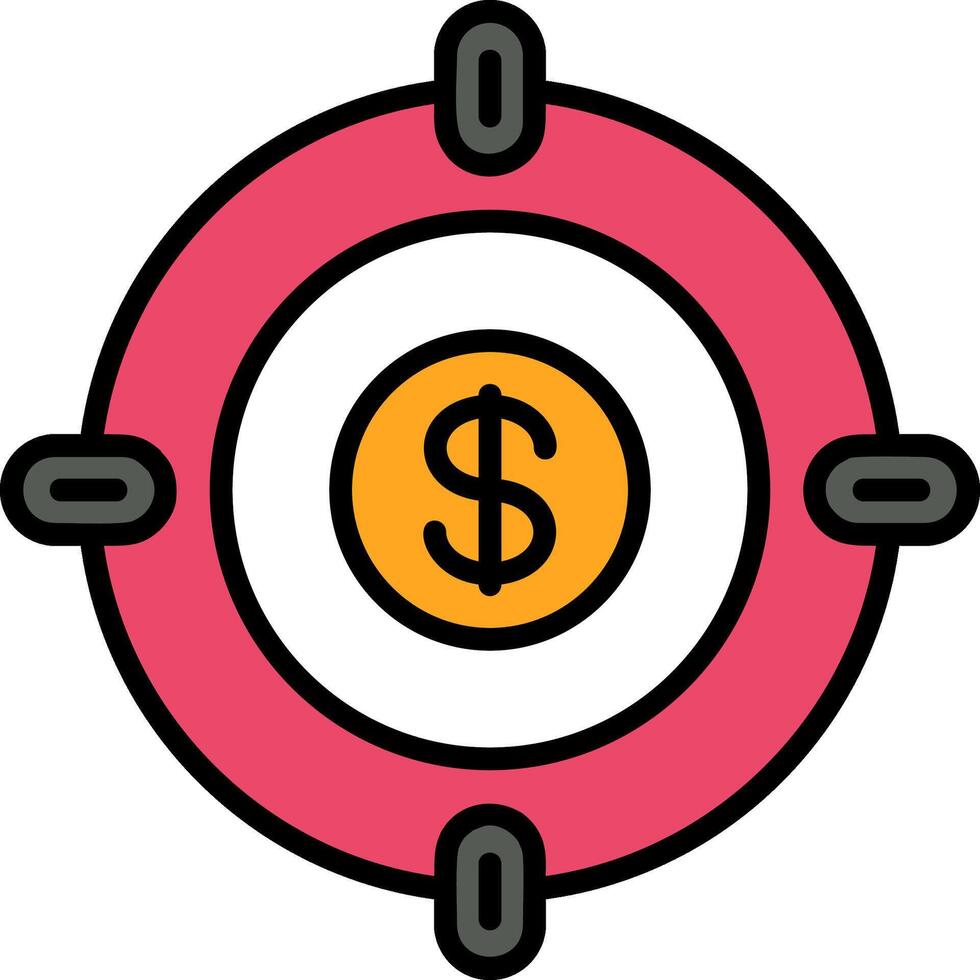 Target Line Filled Icon vector