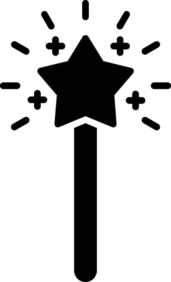 Magic Wand Glyph Icon vector