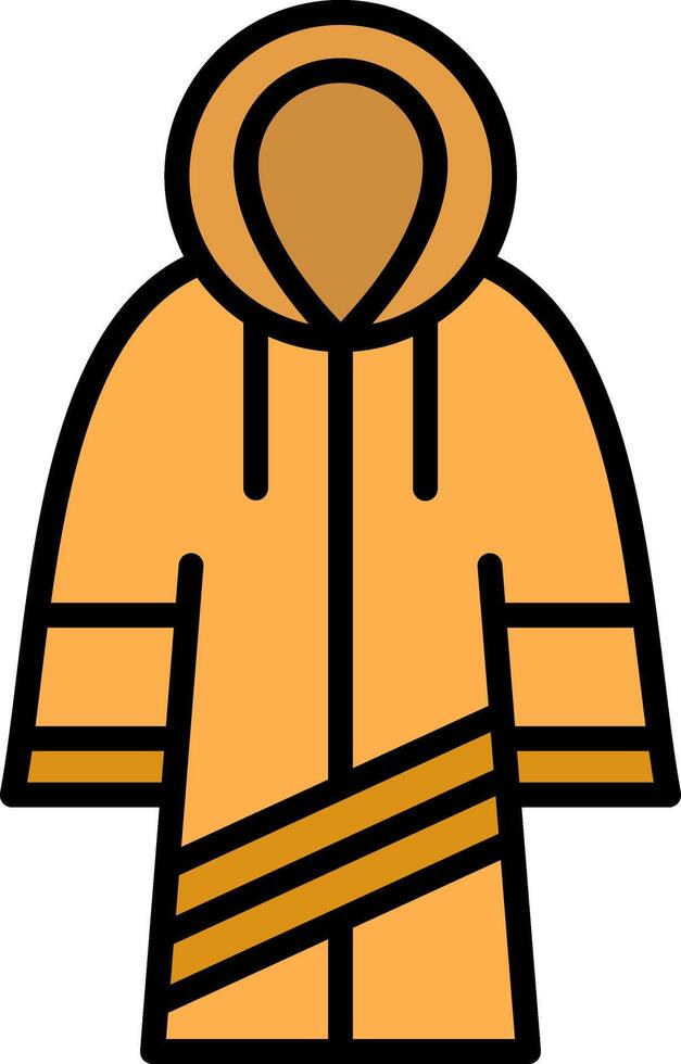 Raincoat Line Filled Icon vector