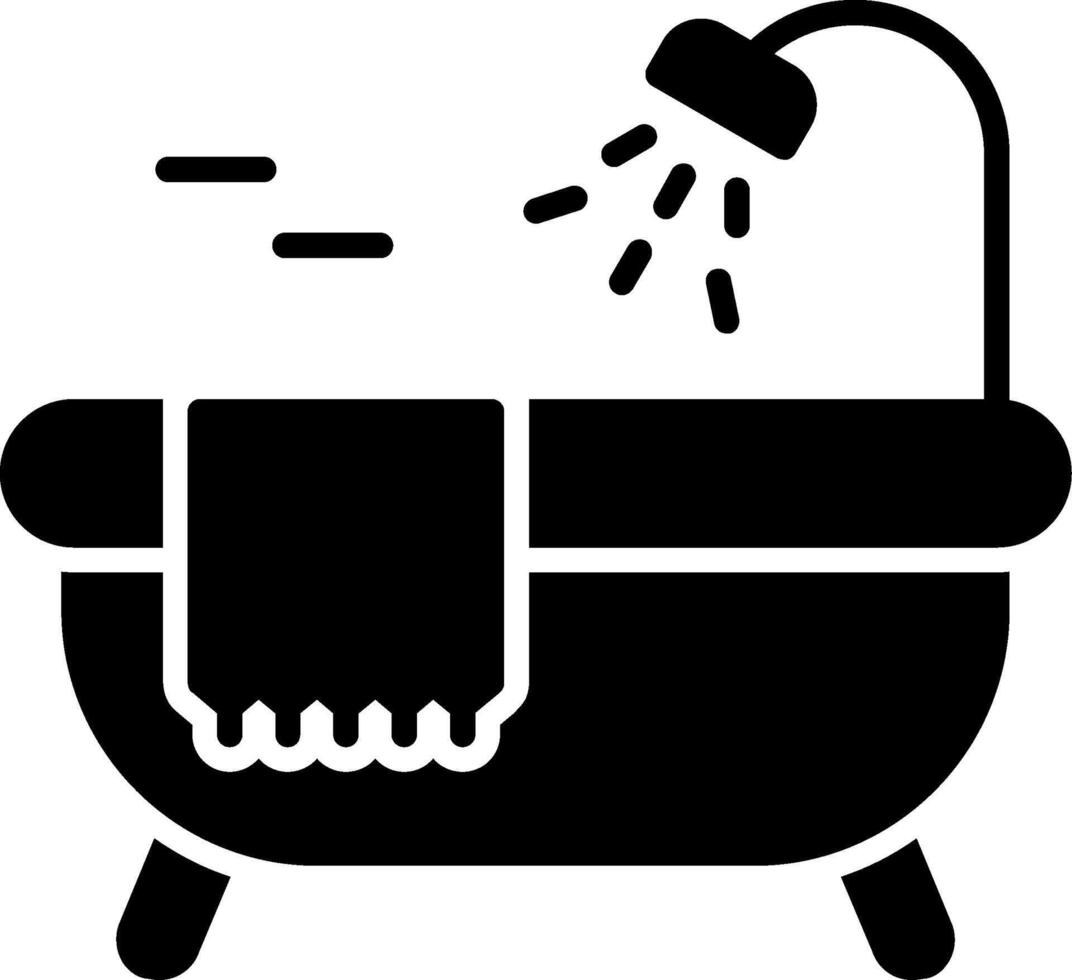 Bathtub Glyph Icon vector