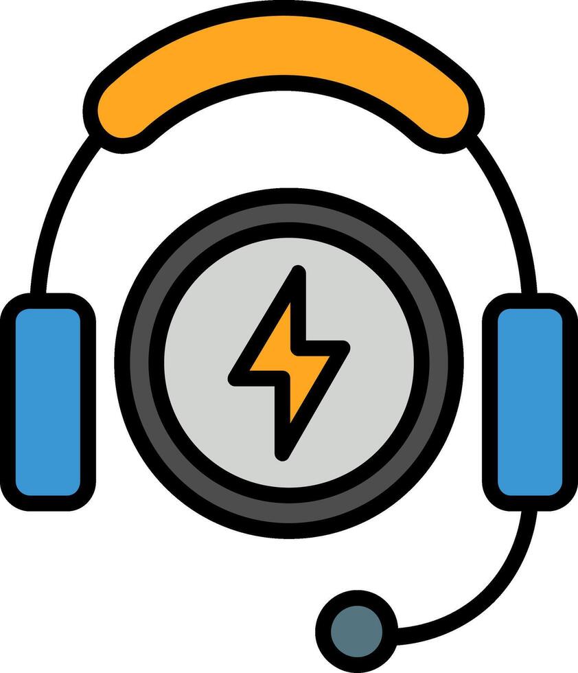 Headphones Line Filled Icon vector