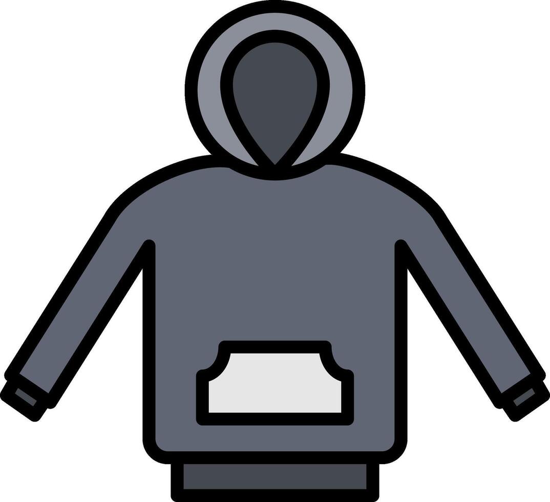 Hoodie Line Filled Icon vector