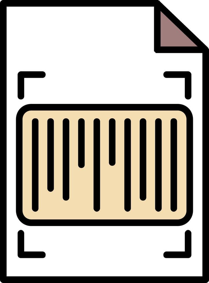 Barcode Line Filled Icon vector