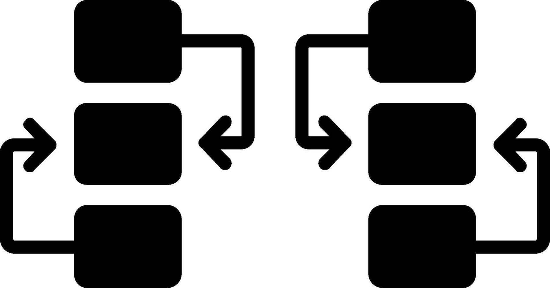 Flow Chart Glyph Icon vector