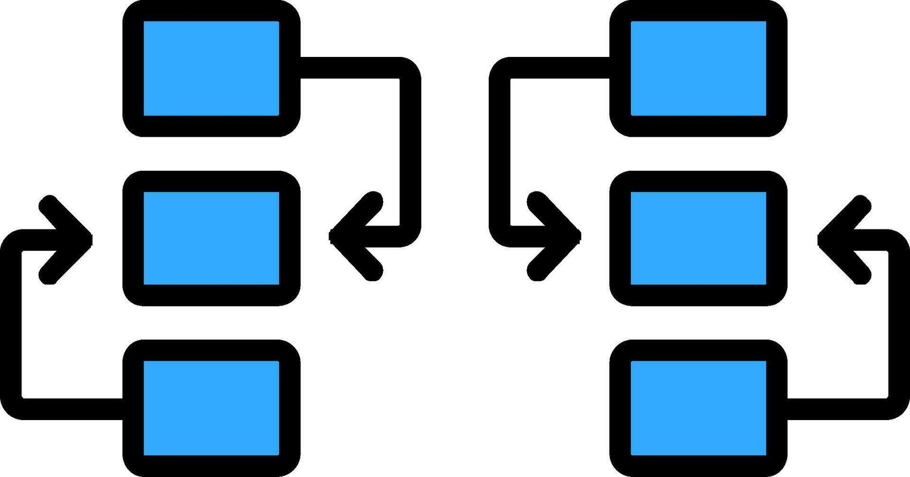 Flow Chart Line Filled Icon vector