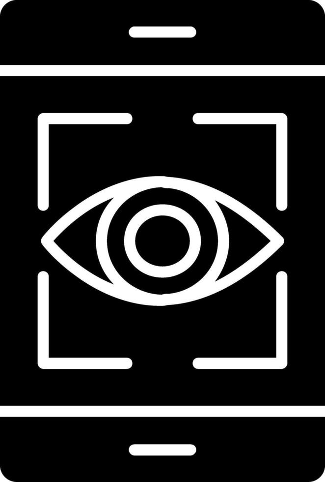 Eye Recognition Glyph Icon vector