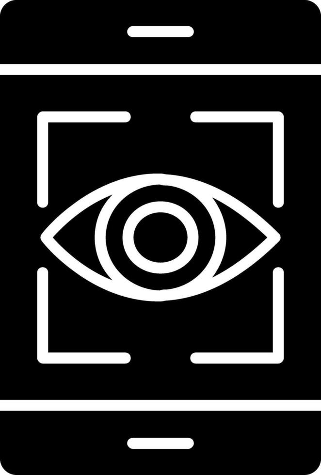 icono de glifo de reconocimiento ocular vector