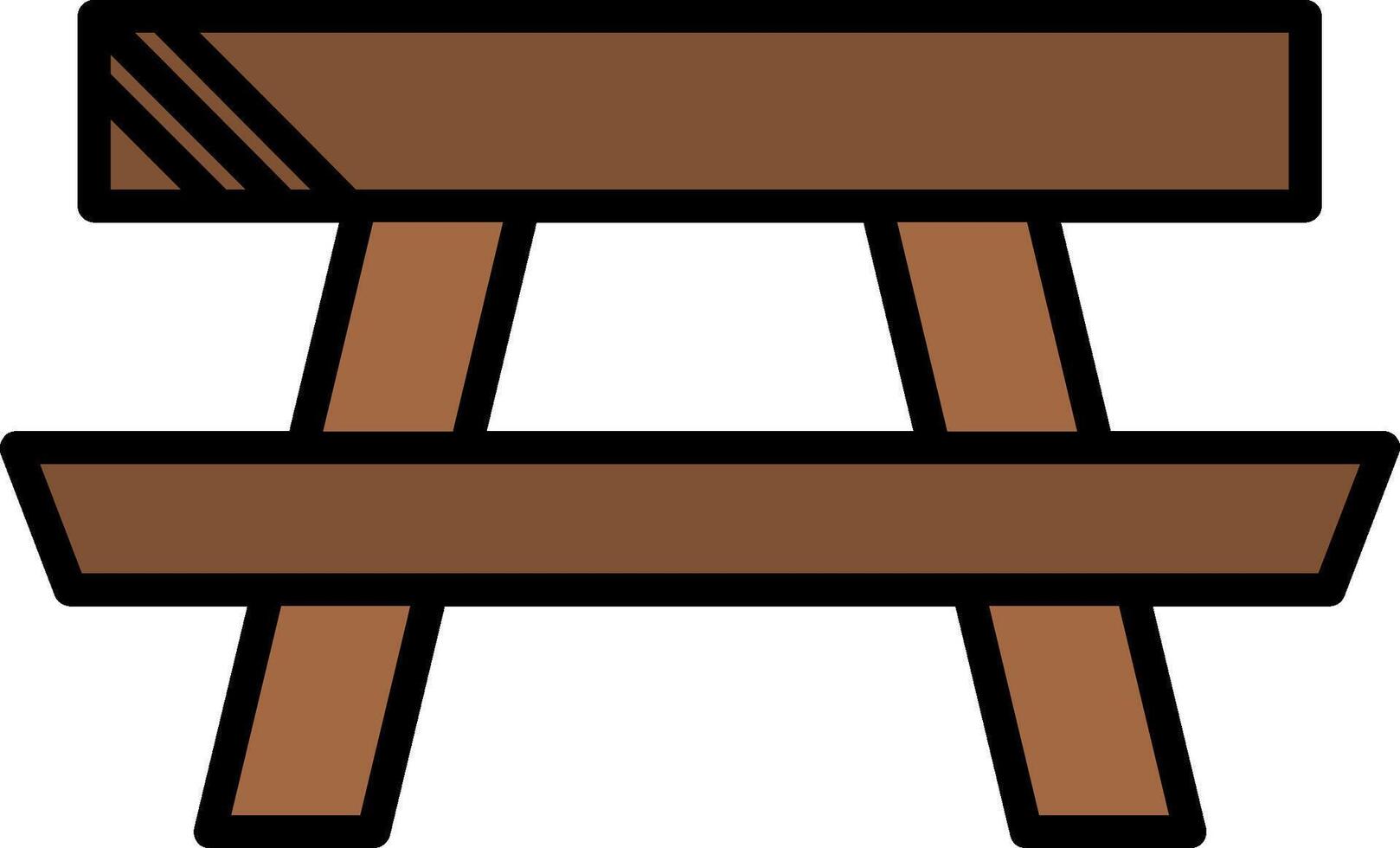 Picnic Table Line Filled Icon vector