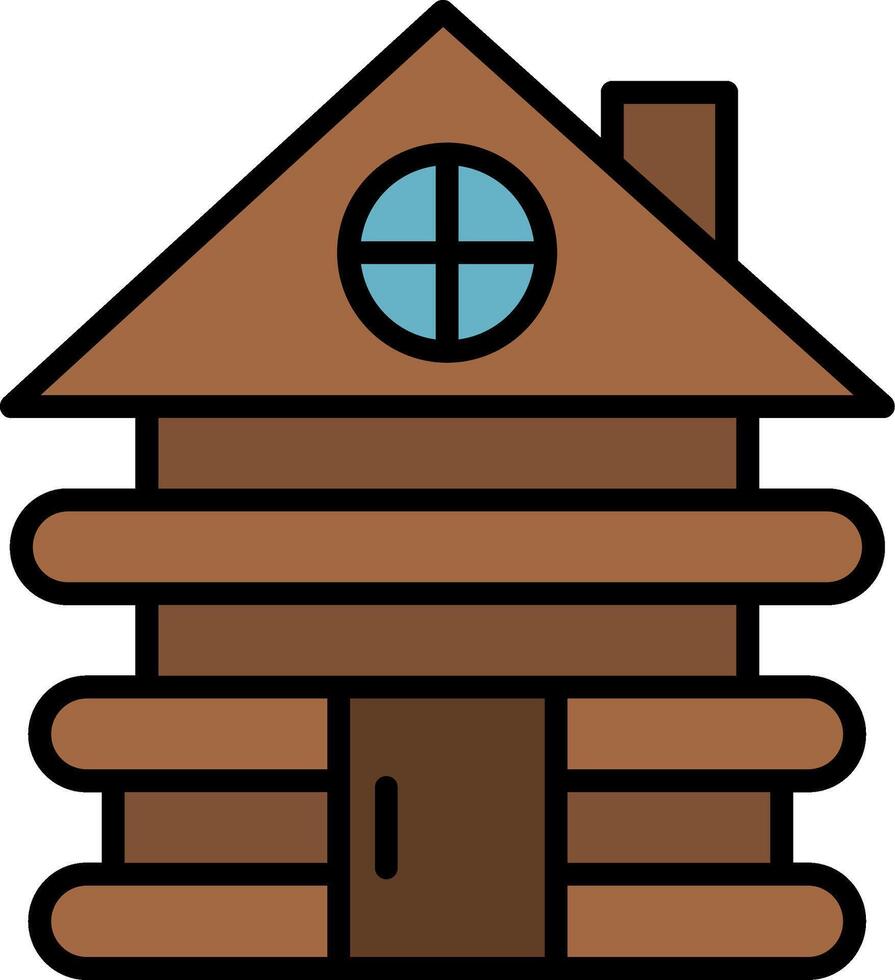 Cabin Line Filled Icon vector