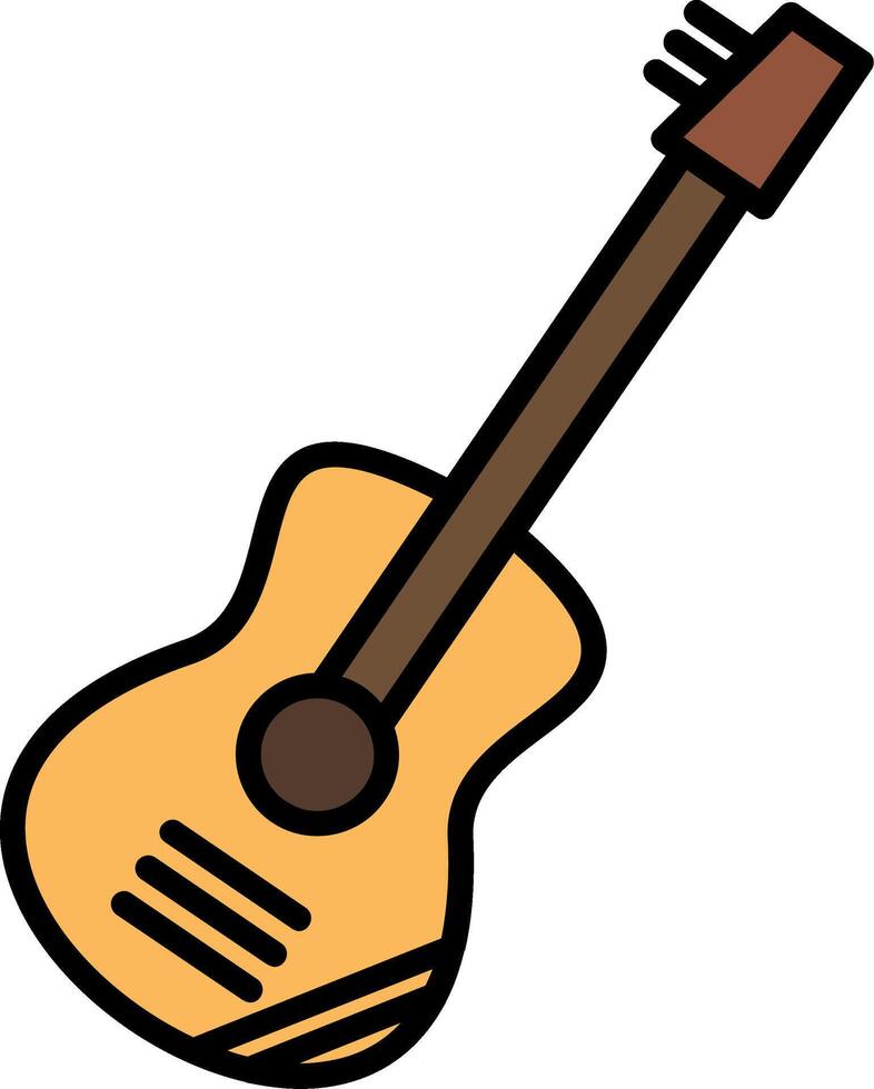 Guitar Line Filled Icon vector