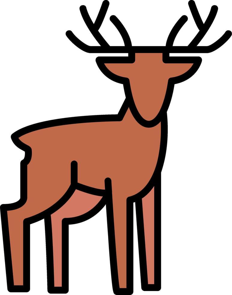 Deer Line Filled Icon vector