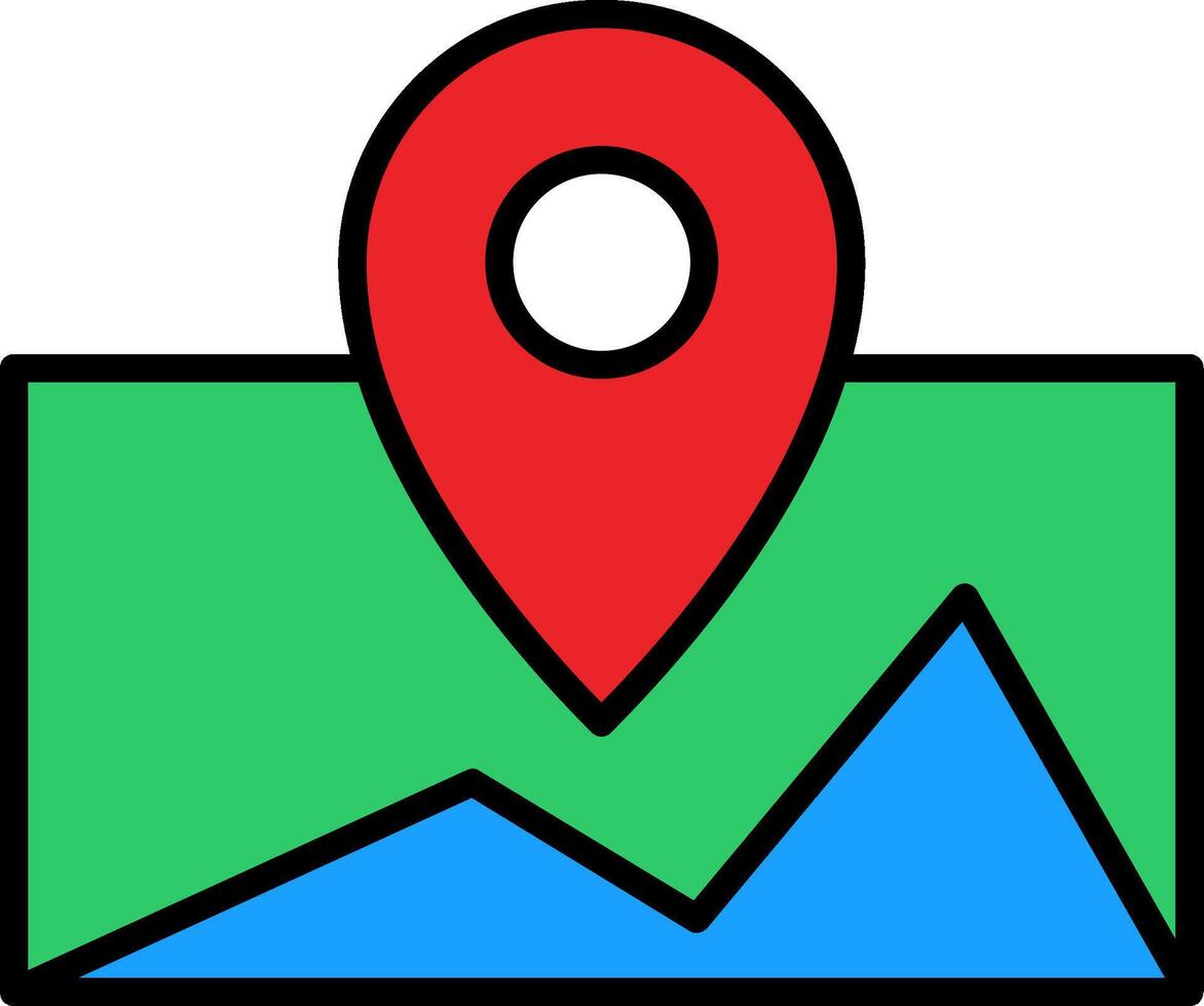 Map Line Filled Icon vector