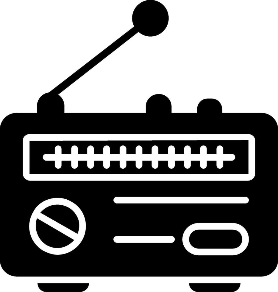 icono de glifo de radio vector