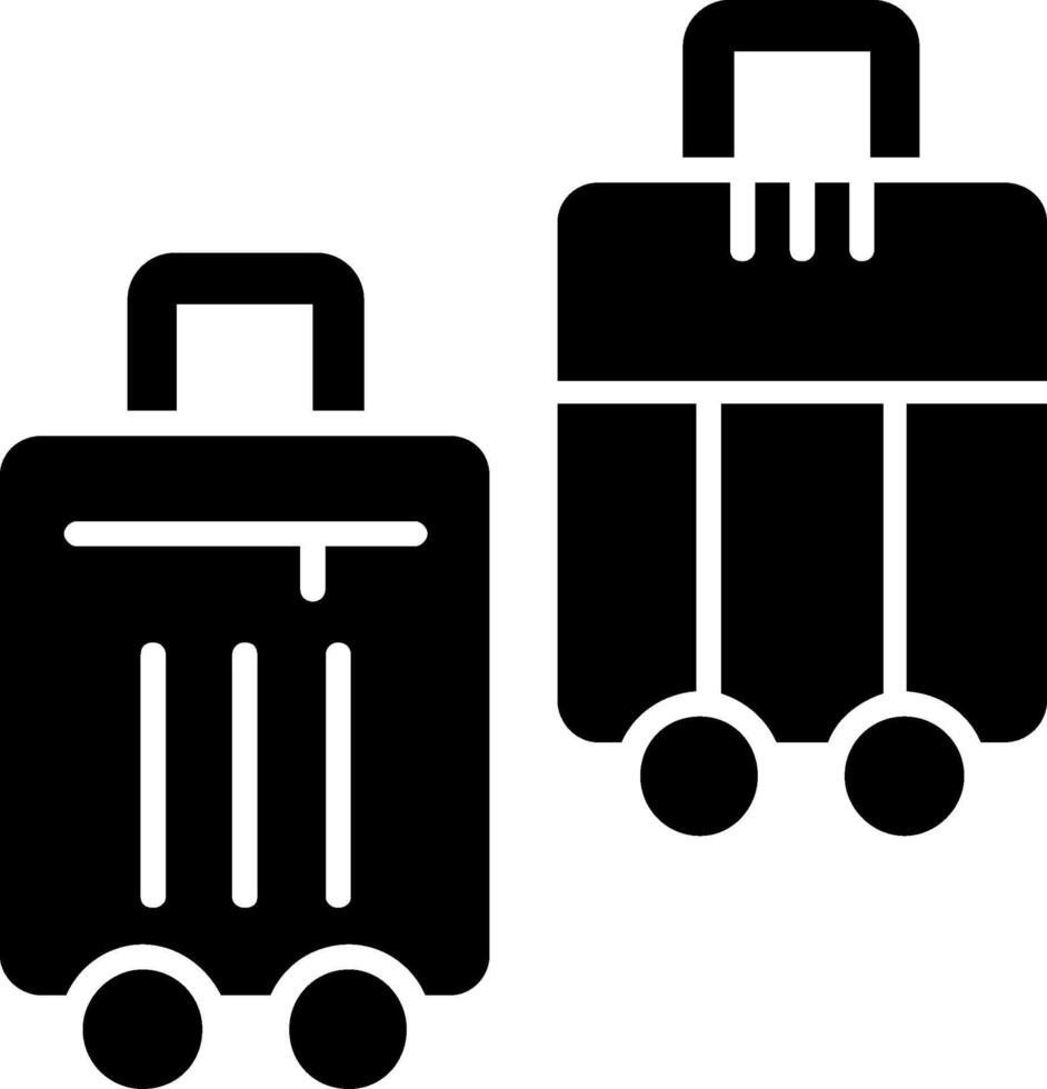 Suitcases Glyph Icon vector