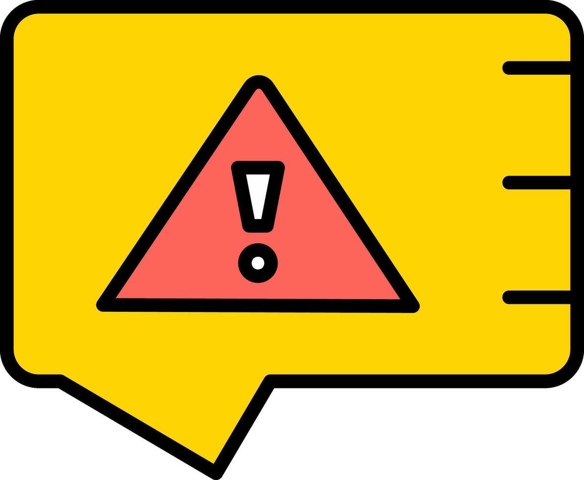 Alert Line Filled Icon vector