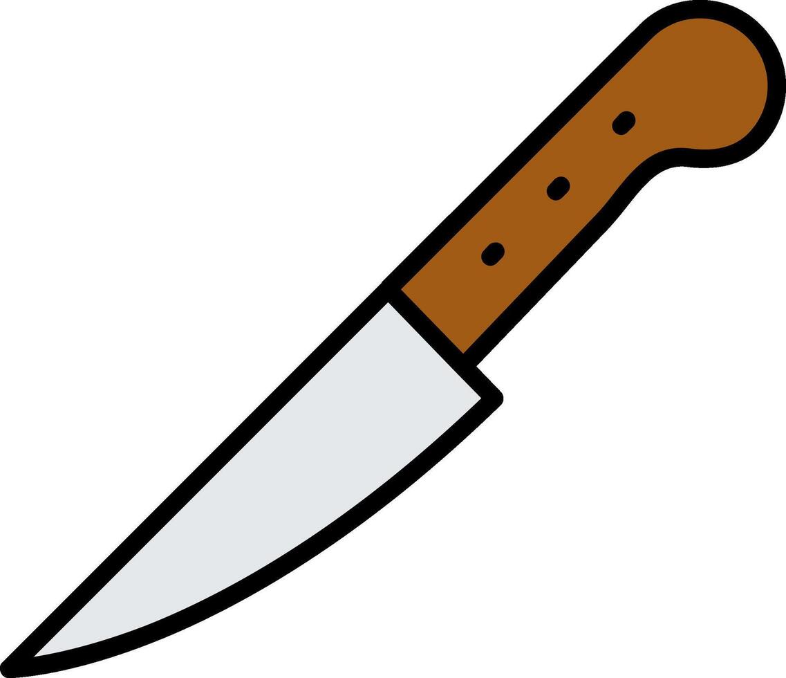 Knife Line Filled Icon vector