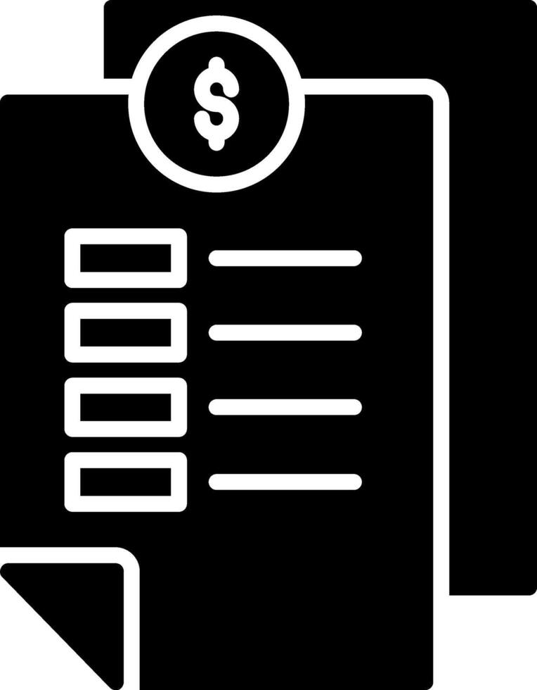 Invoice Glyph Icon vector