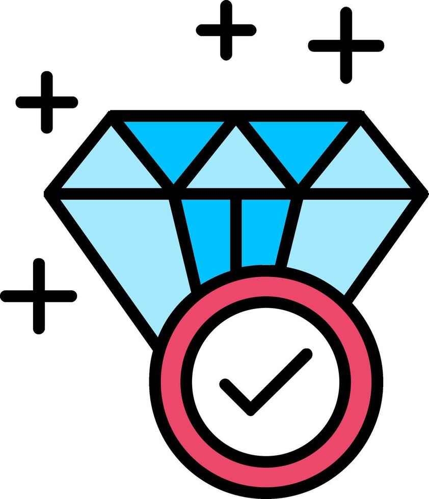 Diamond Line Filled Icon vector