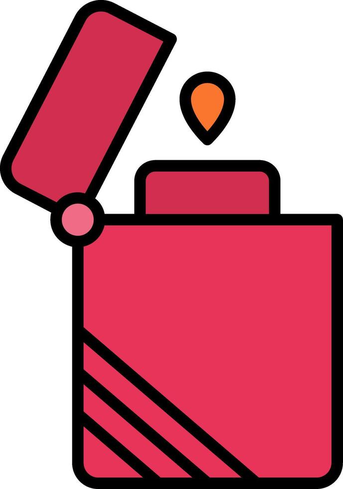 Lighter Line Filled Icon vector